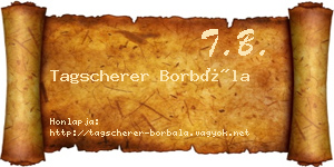 Tagscherer Borbála névjegykártya